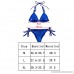 EDITHA Women Fashion Sequins Cotton Bikini Tankini Two Piece Swimsuit Set Tie-up Swimwear 625blue B07DQGZQ3S